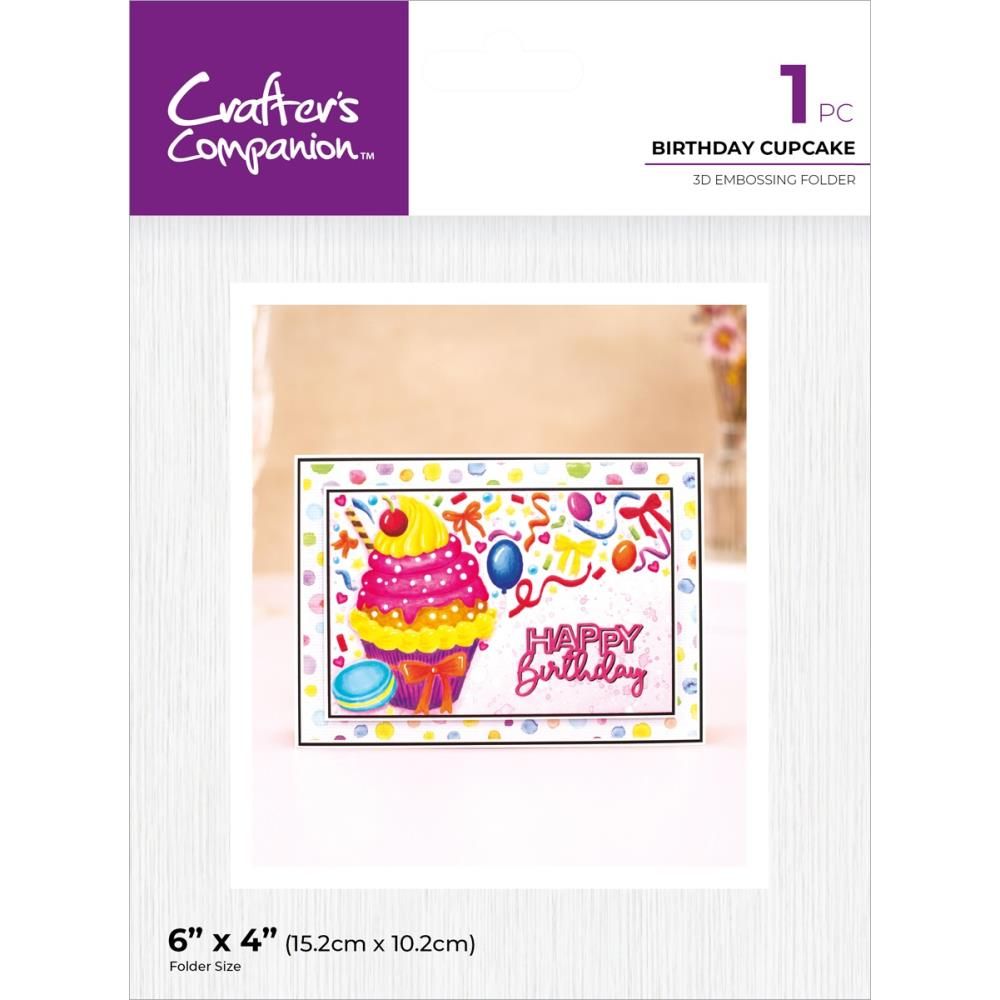 Crafter's Companion Birthday Cupcakes 3D Embossing Folder cc-3d-ef4-bicu