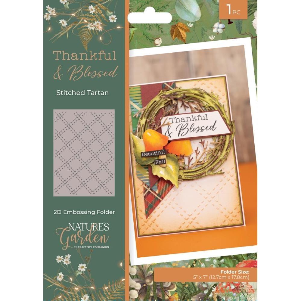 Crafter's Companion Stitched Tartan 2D Embossing Folder ng-tab-2d-ef5-stta