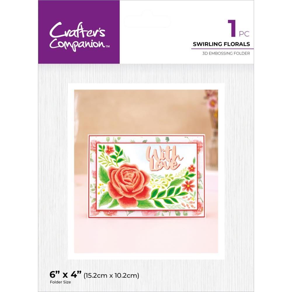 Crafter's Companion Swirling Florals 3D Embossing Folder cc-3d-ef4-swfl