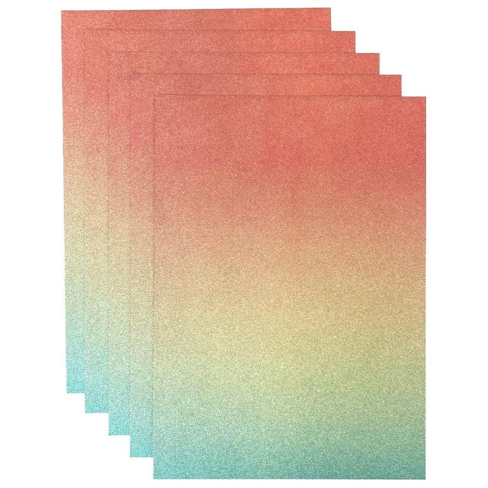 Tonic Mermaid Shimmer 8.5 x 11 Ombre Glitter Cardstock 8924e Detailed Product View