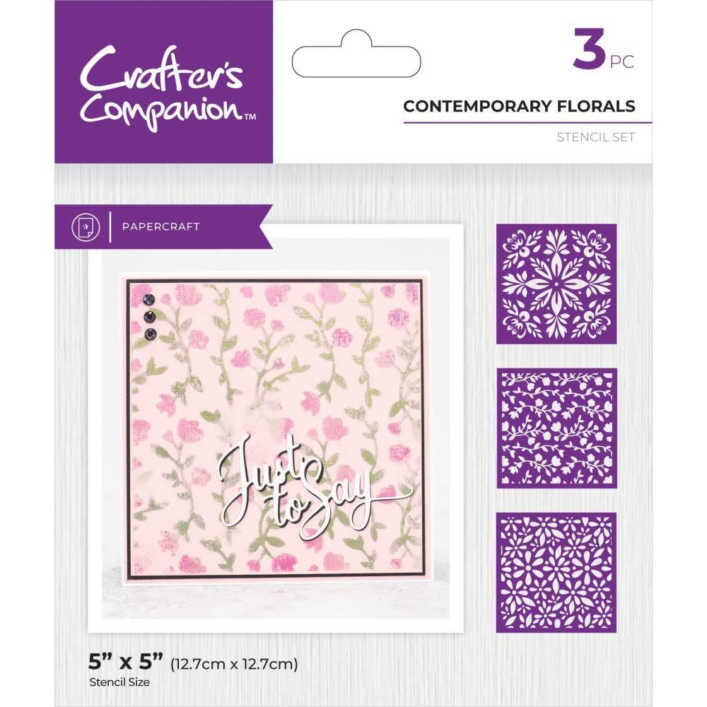 Crafter's Companion Contemporary Florals Stencils cc-sten-cofl