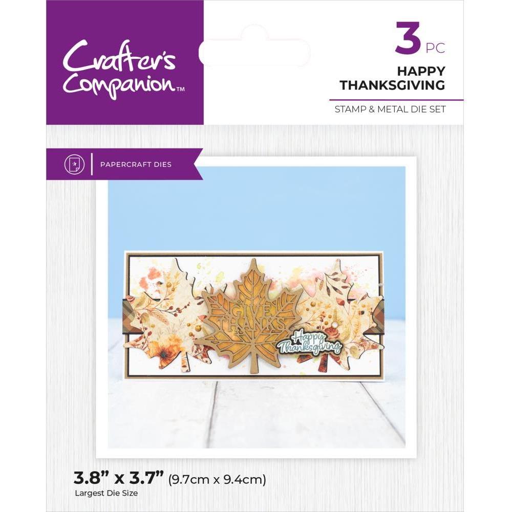 Crafter's Companion Happy Thanksgiving Stamp And Dies Set cc-tgc-std-hatg