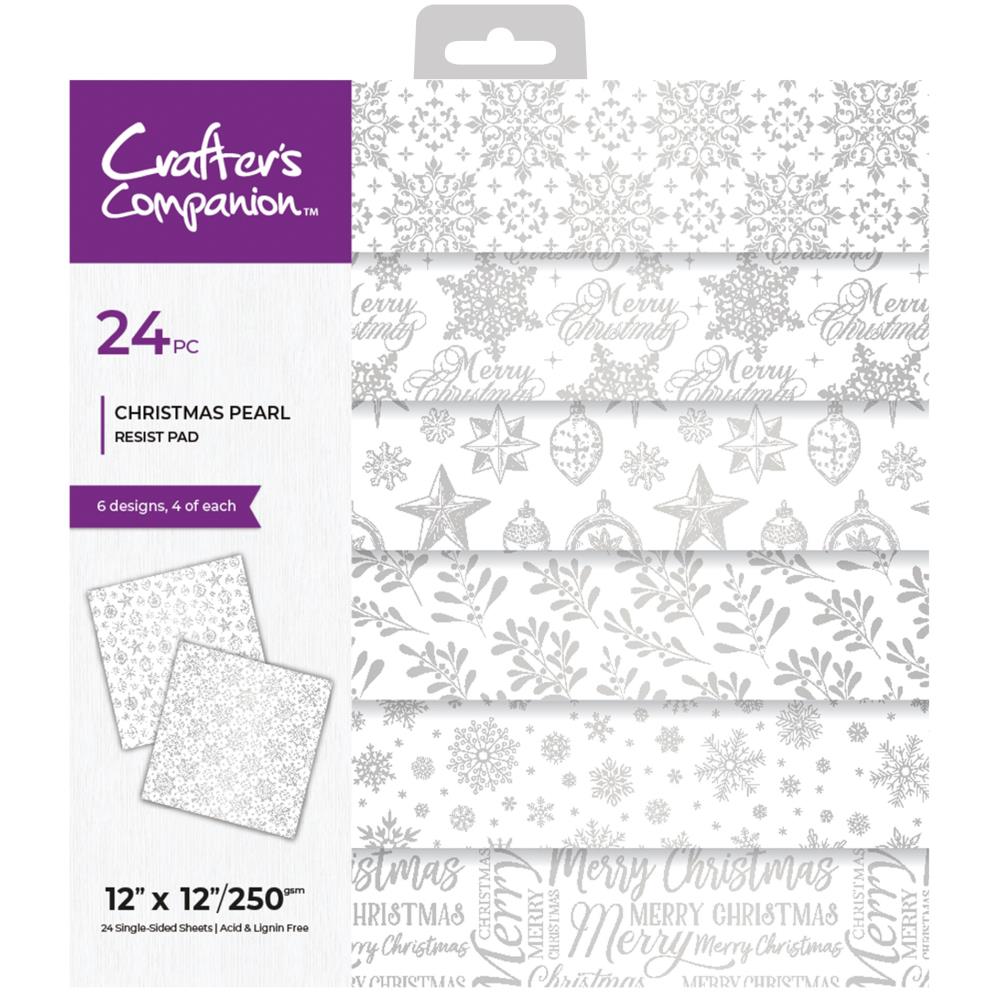 Crafter's Companion Christmas Pearl Resist 12 x 12 Paper Pad cc-pad12-chpre