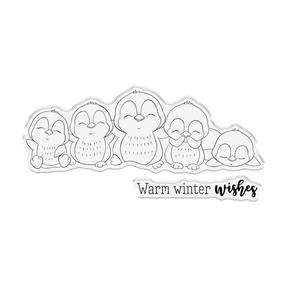 Crafter's Companion Penguins Stamp And Die Set cc-std-pen Warm Winter Wishes