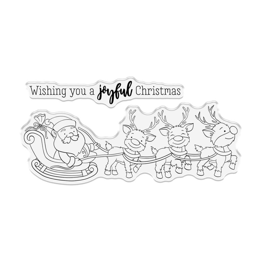 Crafter's Companion Santa And Reindeer Stamp And Die Set cc-std-san Wishing You A Joyful Christmas