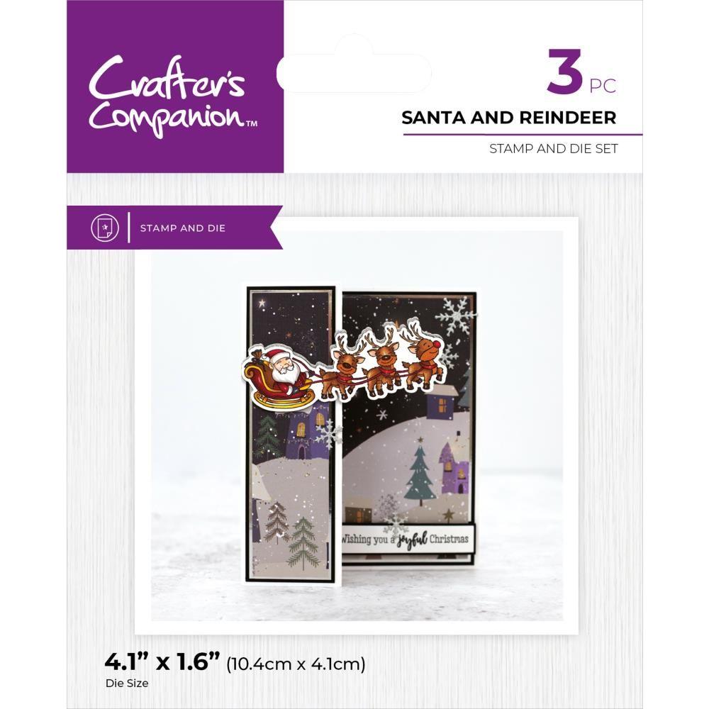 Crafter's Companion Santa And Reindeer Stamp And Die Set cc-std-san