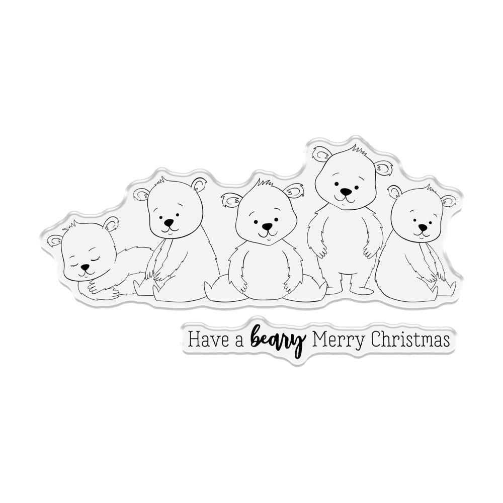 Crafter's Companion Polar Bears Stamp And Die Set cc-std-polb Have A Beary Merry Christmas