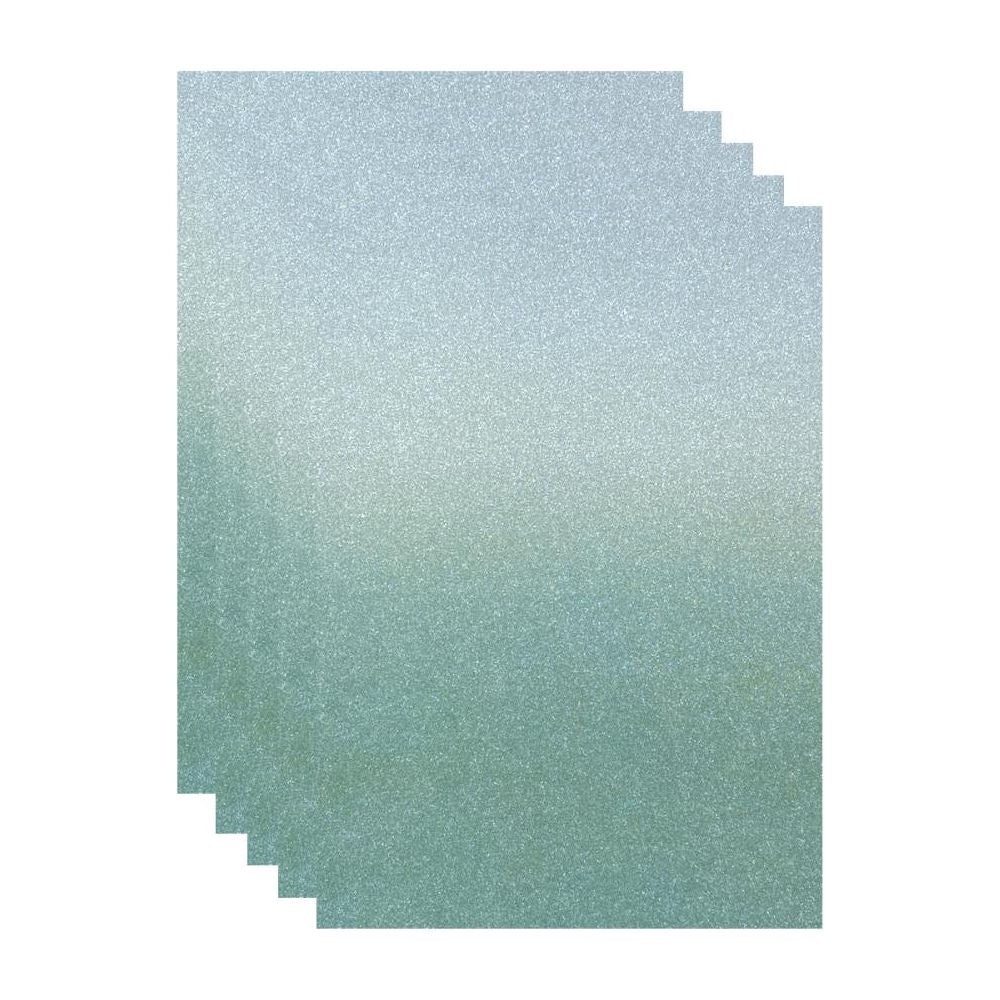 Tonic Opalescent Green 8.5 x 11 Ombre Glitter Cardstock 8920e Detailed Product View