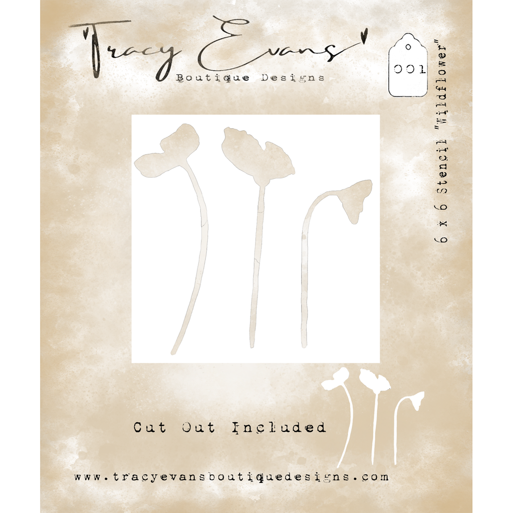 Tracy Evans Boutique Designs Wildflower Stencil 001