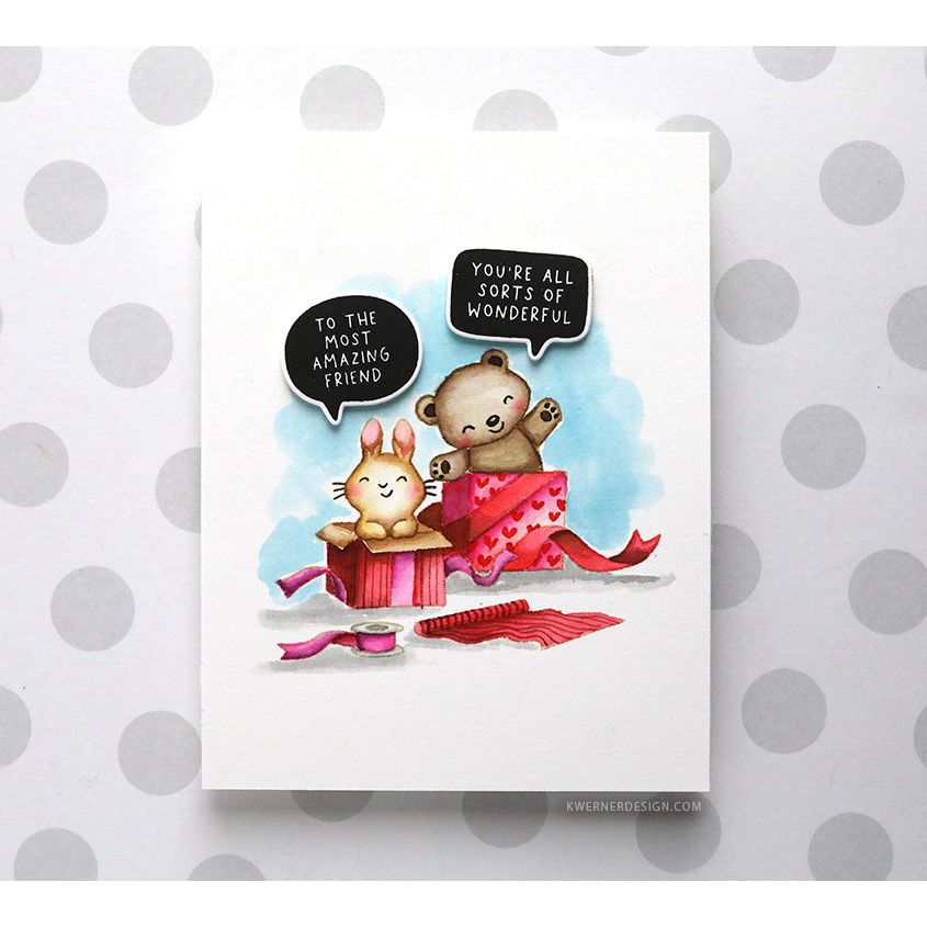 Mama Elephant Clear Stamps Simple Friends Bubbles gift wrap | color-code:ALT02