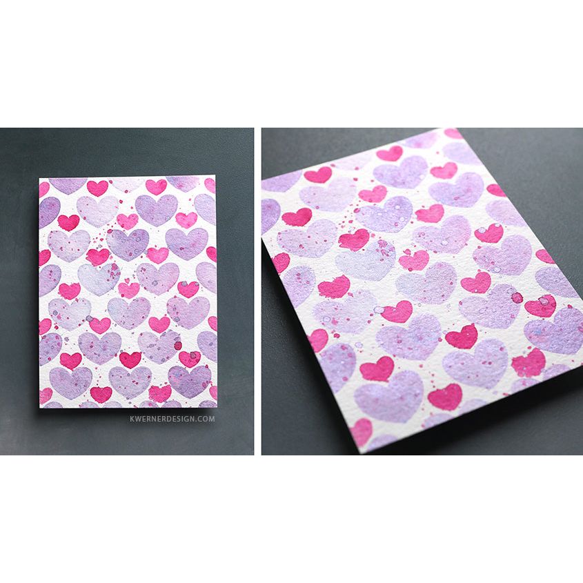 Waffle Flower Duo Tone Heart Stencil 421389 watercolor | color-code:ALT02