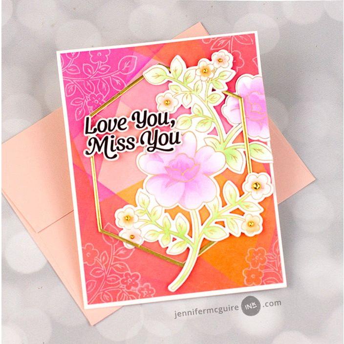 Pinkfresh Studio Never Give Up Dies 242224 Love You Floral Card | color-code:ALT02