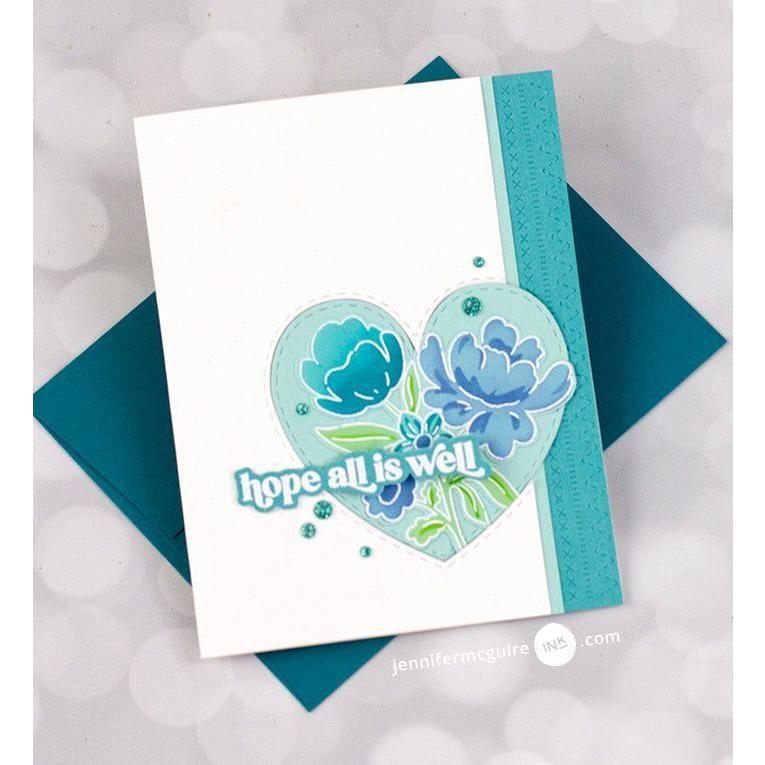 Pinkfresh Studio Lovely Blooms Stencil Set 207923 Hope All Is Well Card | color-code:ALT04