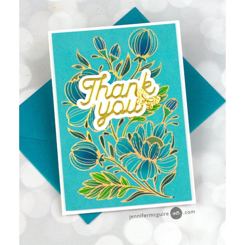 Spellbinders Glimmering Peonies Glimmer Hot Foil Plates glp-436 thank you | color-code:ALT01