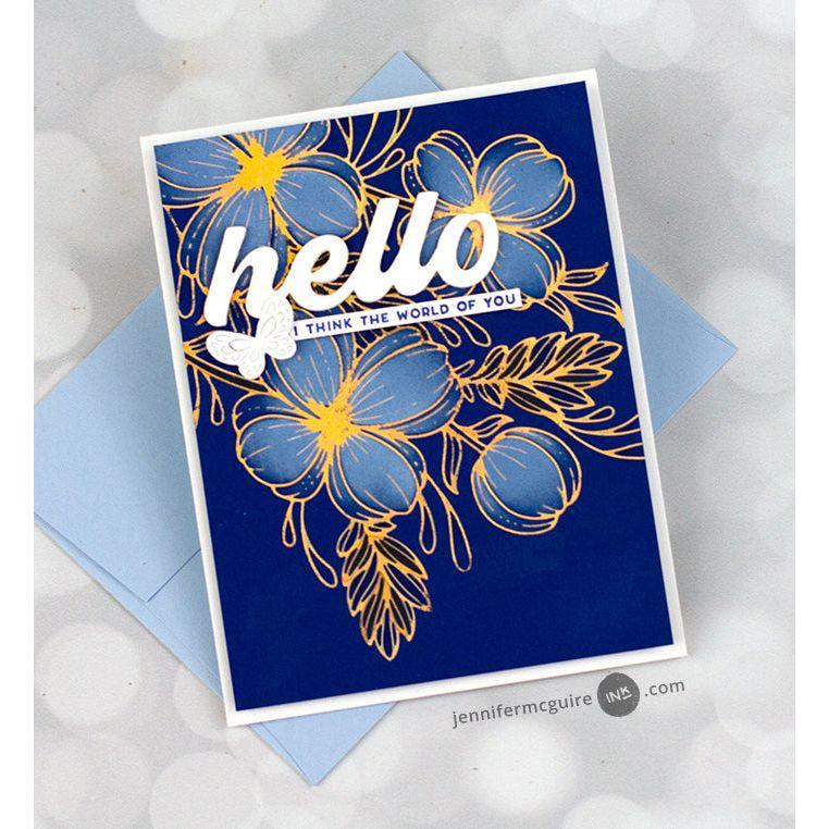 Spellbinders Glimmering Buttercups Glimmer Plate glp-435 hello | color-code:ALT01