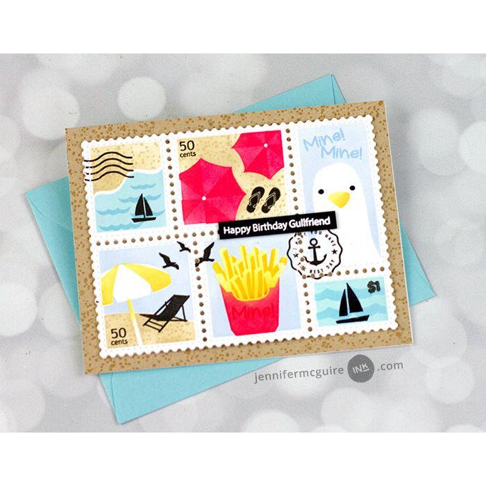 Waffle Flower Postage Collage Beach Days Clear Stamps 421711 happy birthday | color-code:ALT01