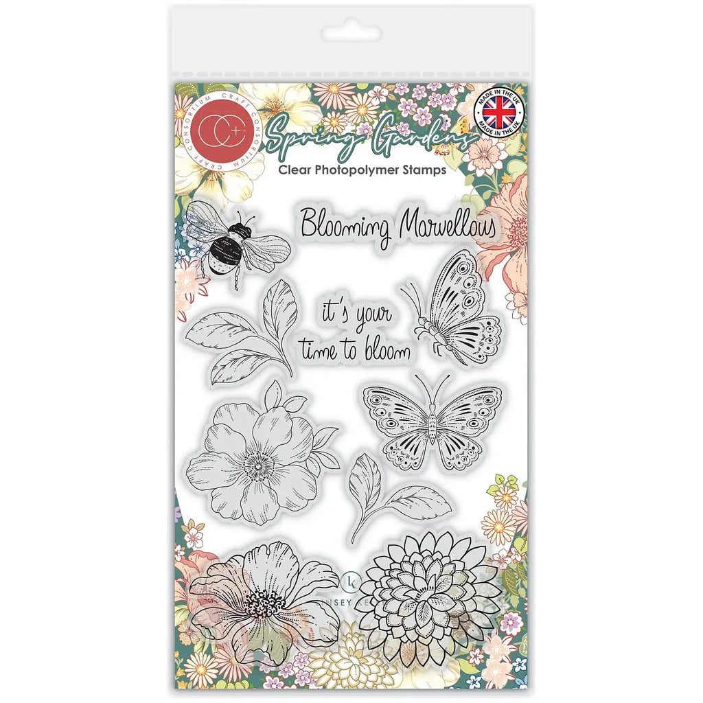 Craft Consortium Spring Gardens Clear Stamps ccdstmp001