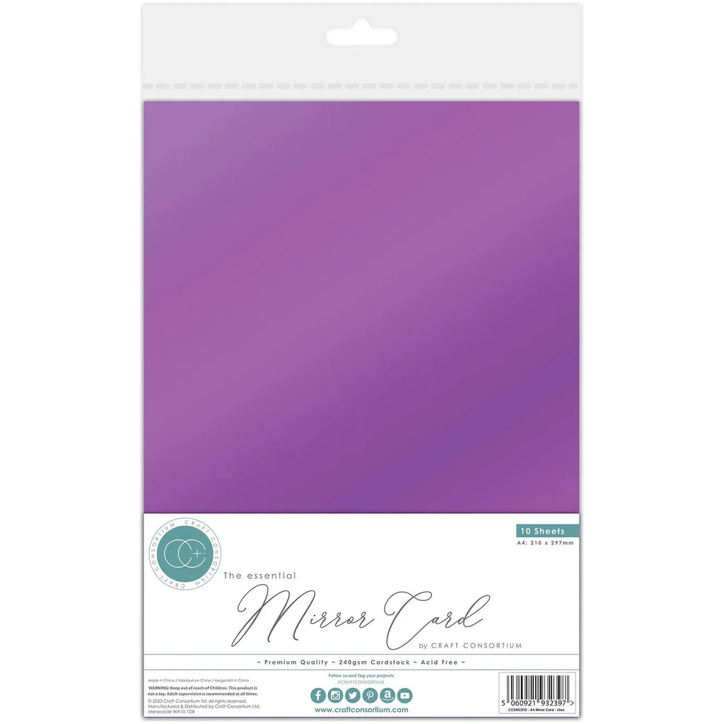 Craft Consortium The Essential Lilac Mirror Card Paper Pack ccemc010