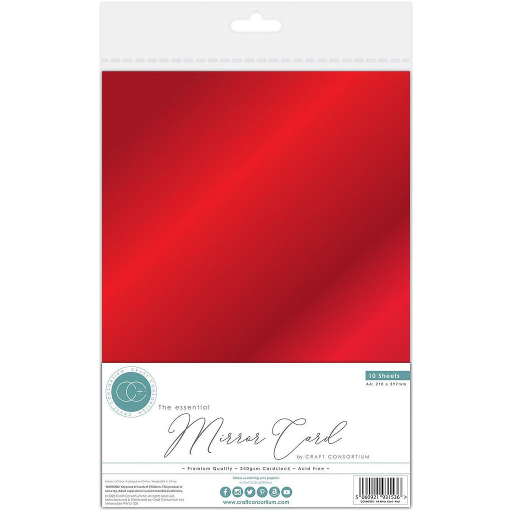 Craft Consortium The Essential Mirror Card 8.5 x 11 inch Red CCEMC003