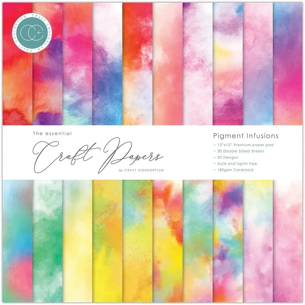 Craft Consortium The Essential Craft Papers Pigment Infusions 12 x 12 Paper Pad ccepad031