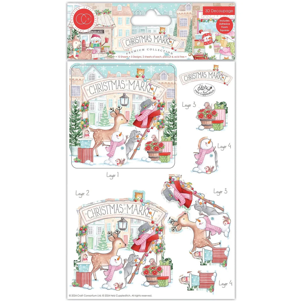 Craft Consortium Christmas Market 3D Decoupage ccdpak015