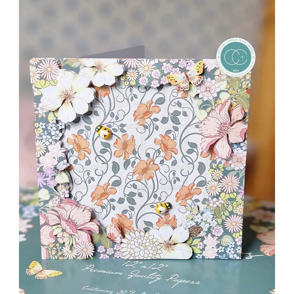 Craft Consortium Spring Gardens 6 x 6 inch Paper Pad ccdpad002b pretty flowers