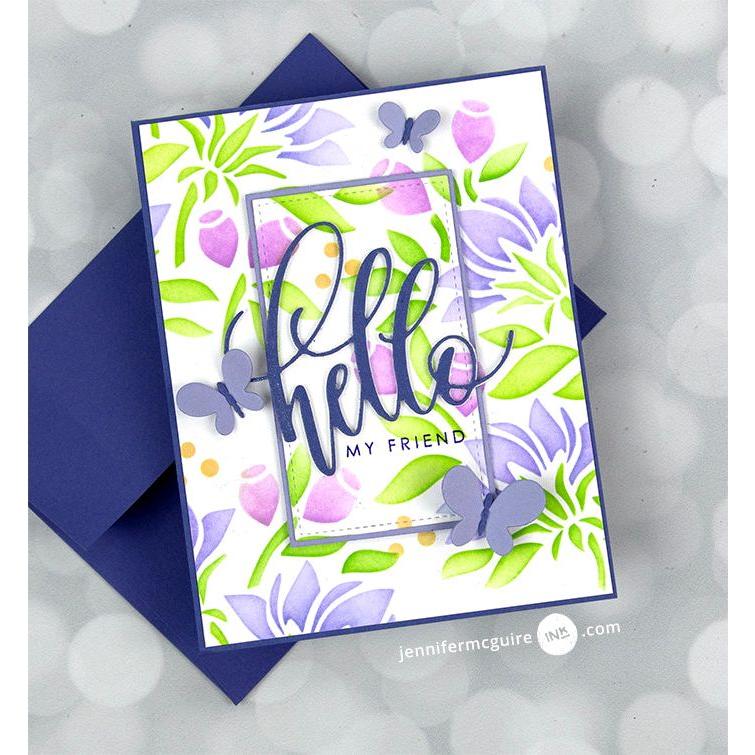 Gina K Designs Summer Bouquet Layering Stencils gkdst53 Hello My Friend | color-code:ALT01