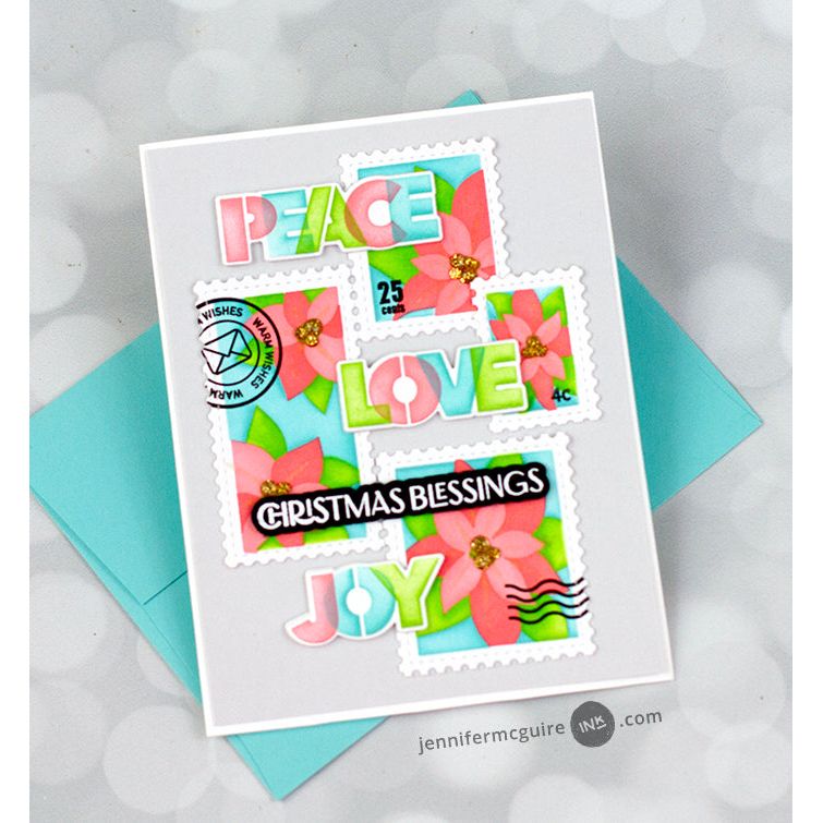 Waffle Flower Overlapping Christmas Words Stencil Trio 421778 love | color-code:ALT01