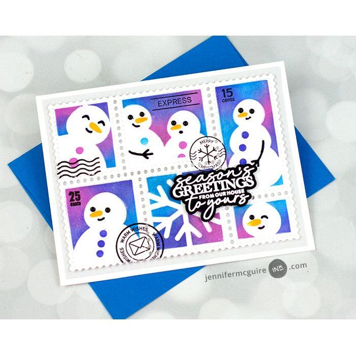 Waffle Flower Postage Collage Snowman Stencils 421766 season's greetings | color-code:ALT03