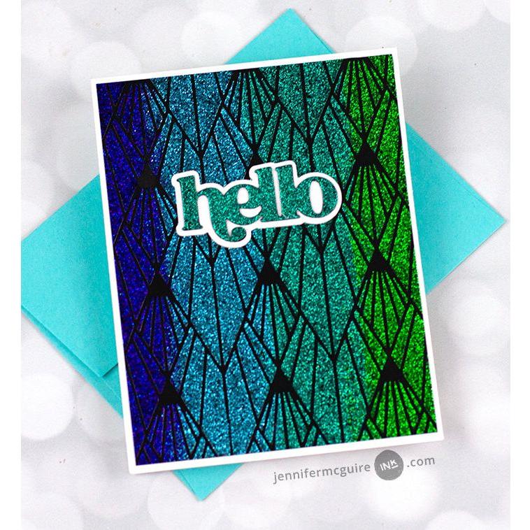 Tim Holtz Distress 8.5 x 11 Black Heavystock Ranger tda79293 Glitter Hello Card | color-code:ALT08