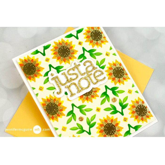 Pinkfresh Studio Gold Glitter Drops pf093es Simple Stencil Card | color-code:ALT04