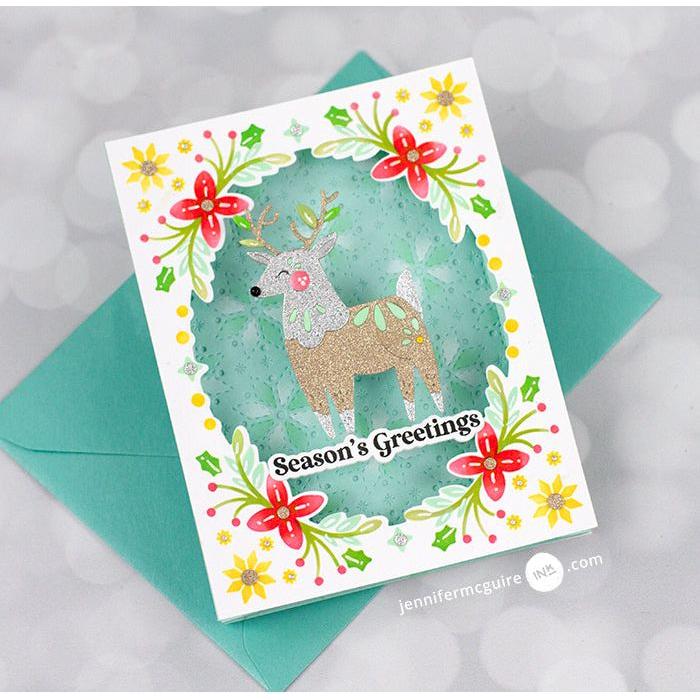 Waffle Flower Folk Art Frame Matching Dies 421444 season's greetings | color-code:ALT02