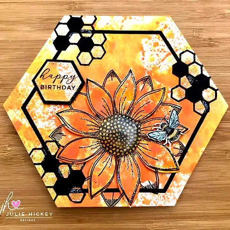 Julie Hickey Designs SUNFLOWER BEE Dies JHDCUT1007 happy birthday