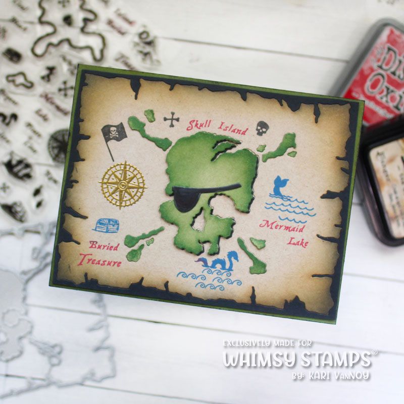 Whimsy Stamps Treasure Map Clear Stamps CWSD456 skull island