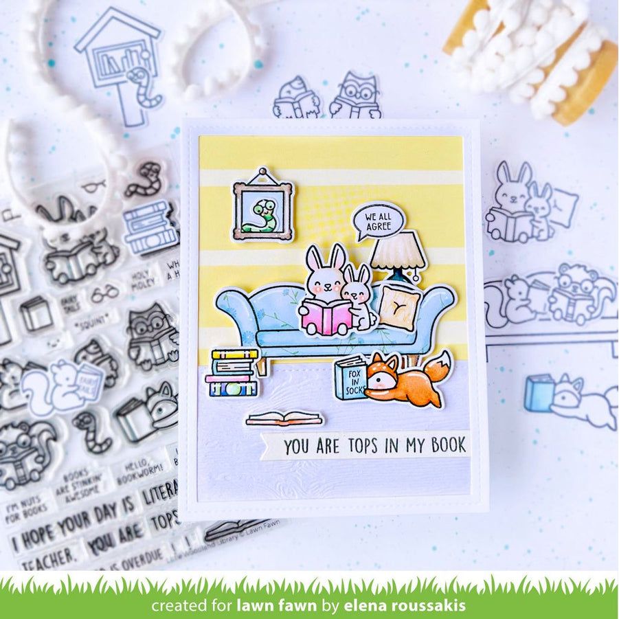 Lawn Fawn Little Woodland Library Clear Stamps lf3486 Tops