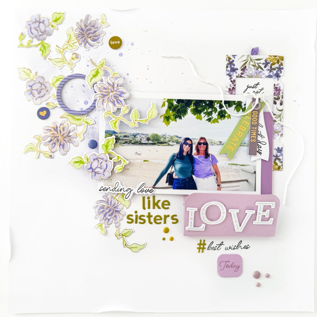 Pinkfresh Studio Best Wishes Hot Foil Plate 208723 Sisters Love Layout | color-code:ALT03