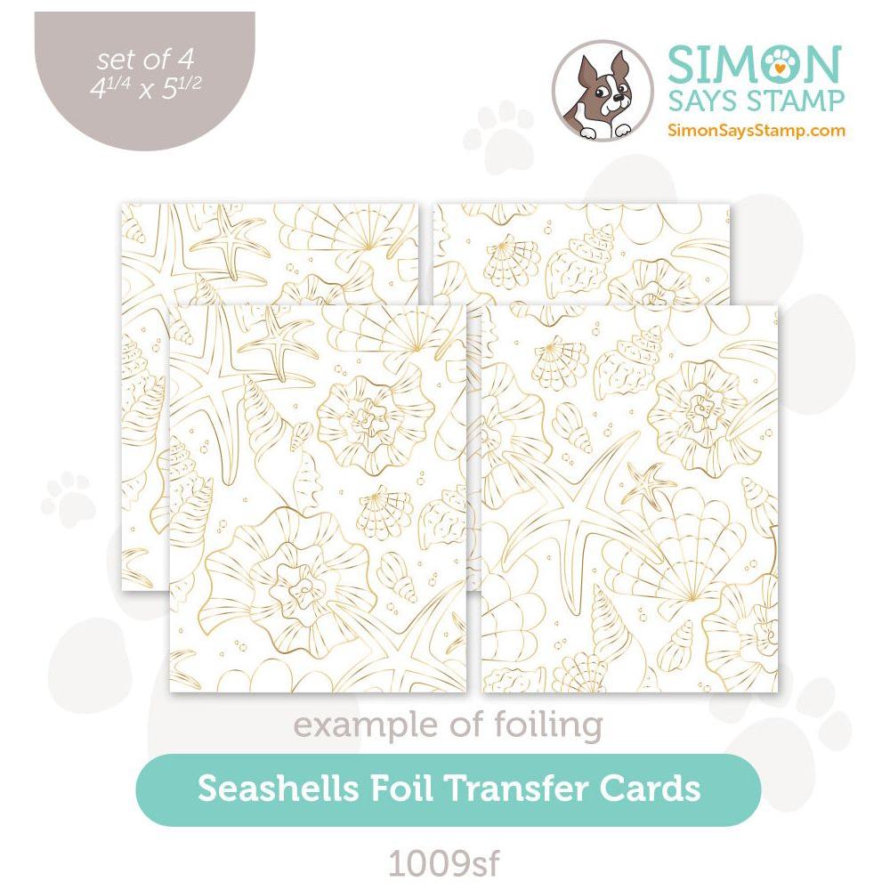 Simon Says Stamp Foil Transfer Cards Seashells 1009sf