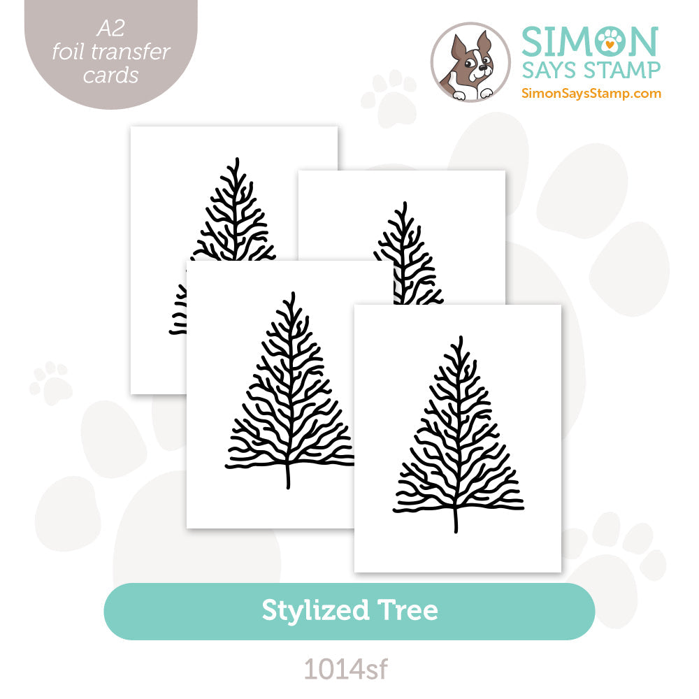 Simon Says Stamp Foil Transfer Cards Stylized Tree 1014sf Sweet Wishes