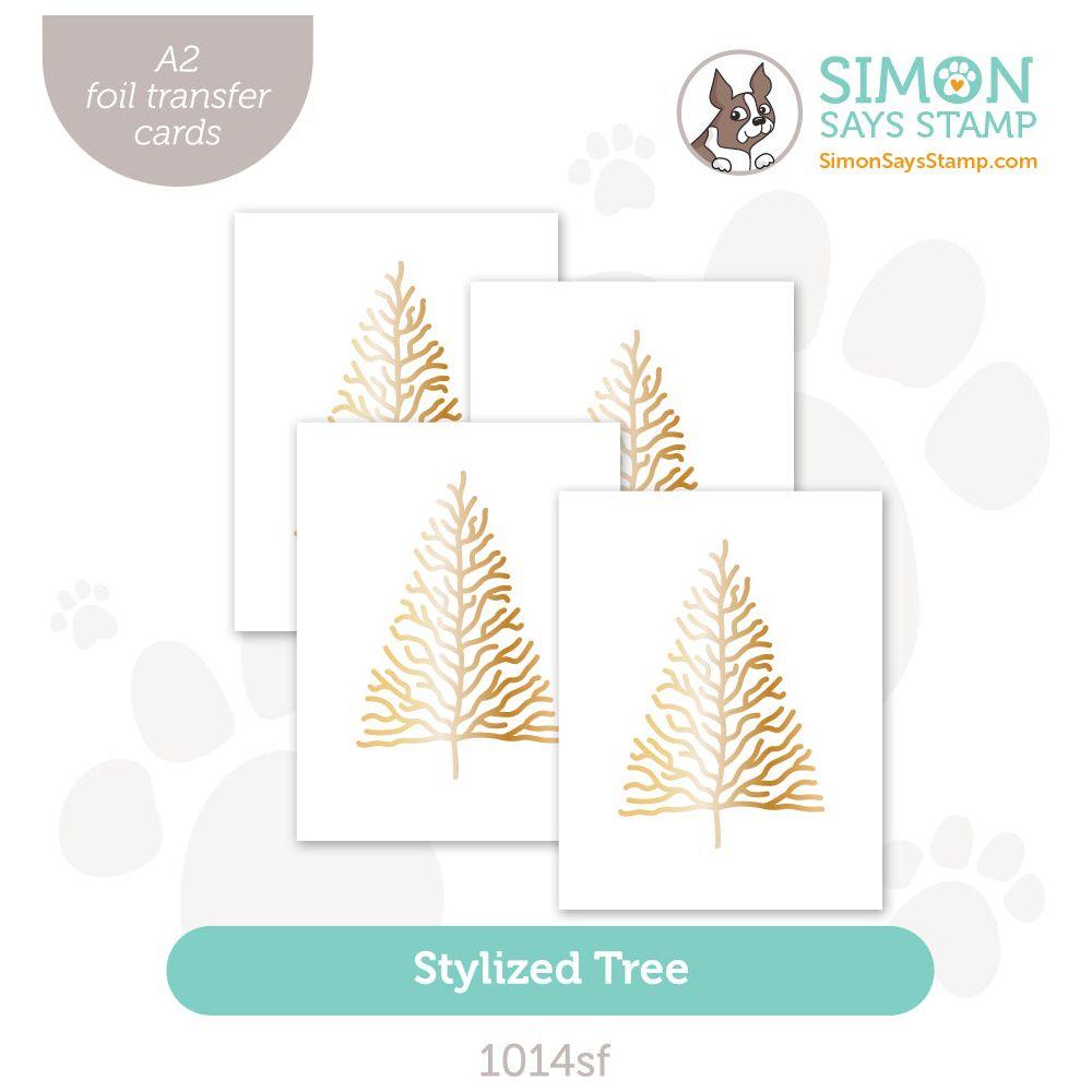 Simon Says Stamp Foil Transfer Cards Stylized Tree 1014sf Sweet Wishes