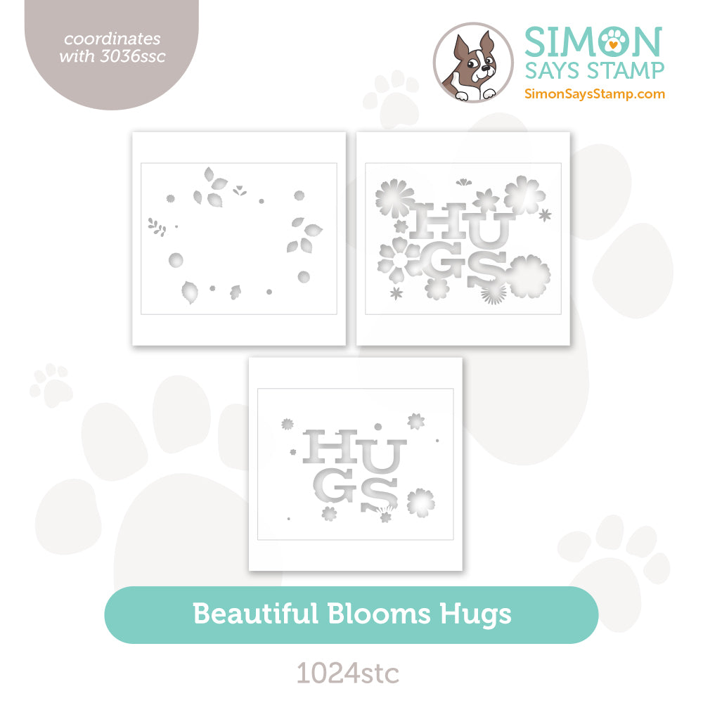 Simon Says Stamp Stencils Beautiful Blooms Hugs 1024stc Sunny Vibes