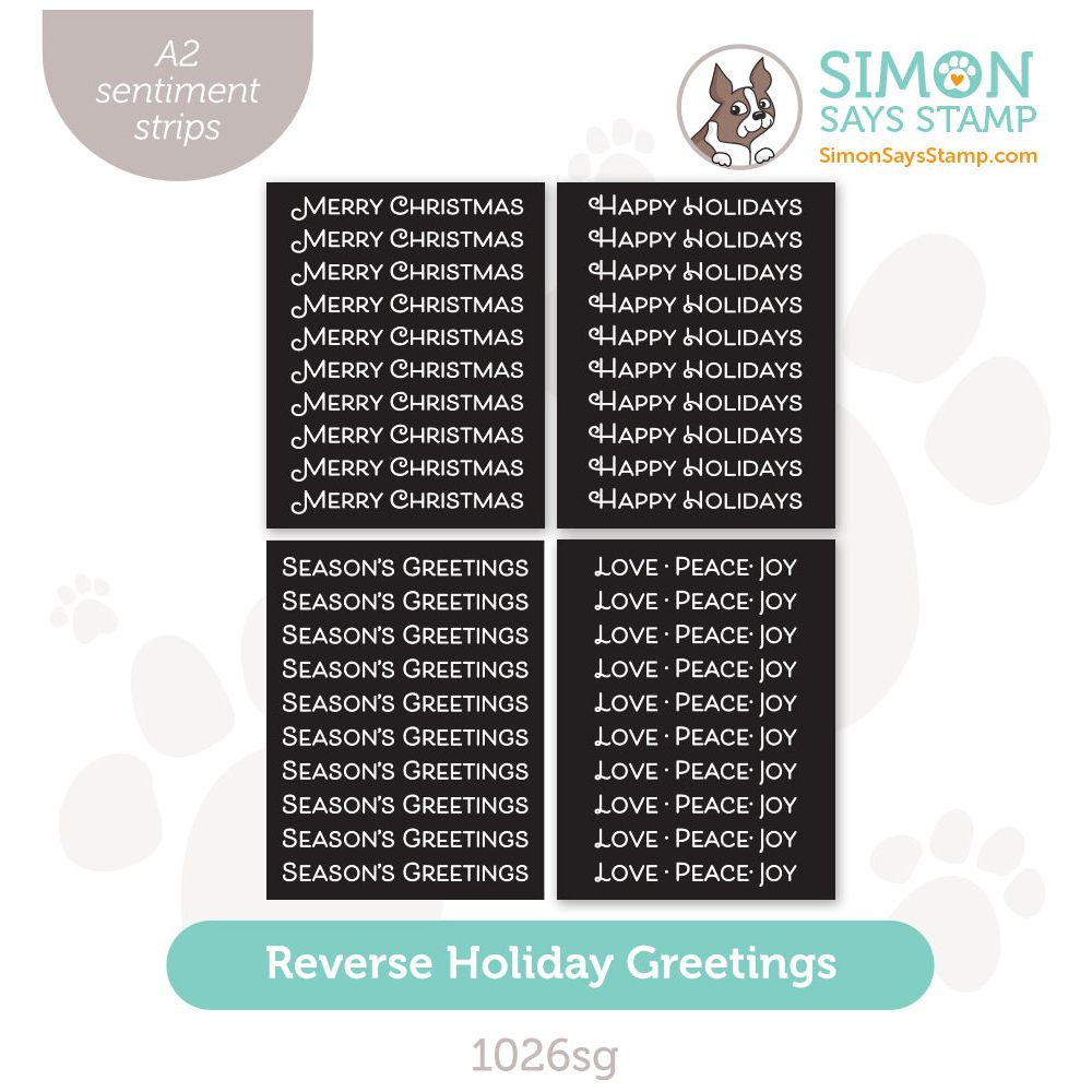 Simon Says Stamp Sentiment Strips Reverse Holiday Greetings 1026sg Stamptember