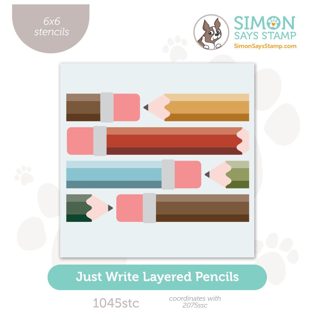 Simon Says Stamp Stencils Just Write Layered Pencils 1045stc Cheering for You