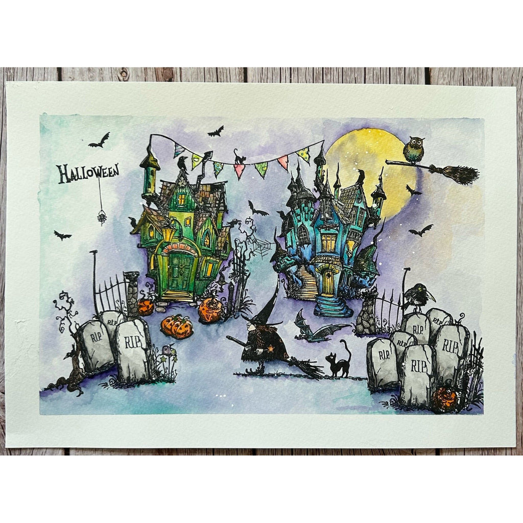 AALL & Create Howler's House A6 Clear Stamps aall1052 halloween