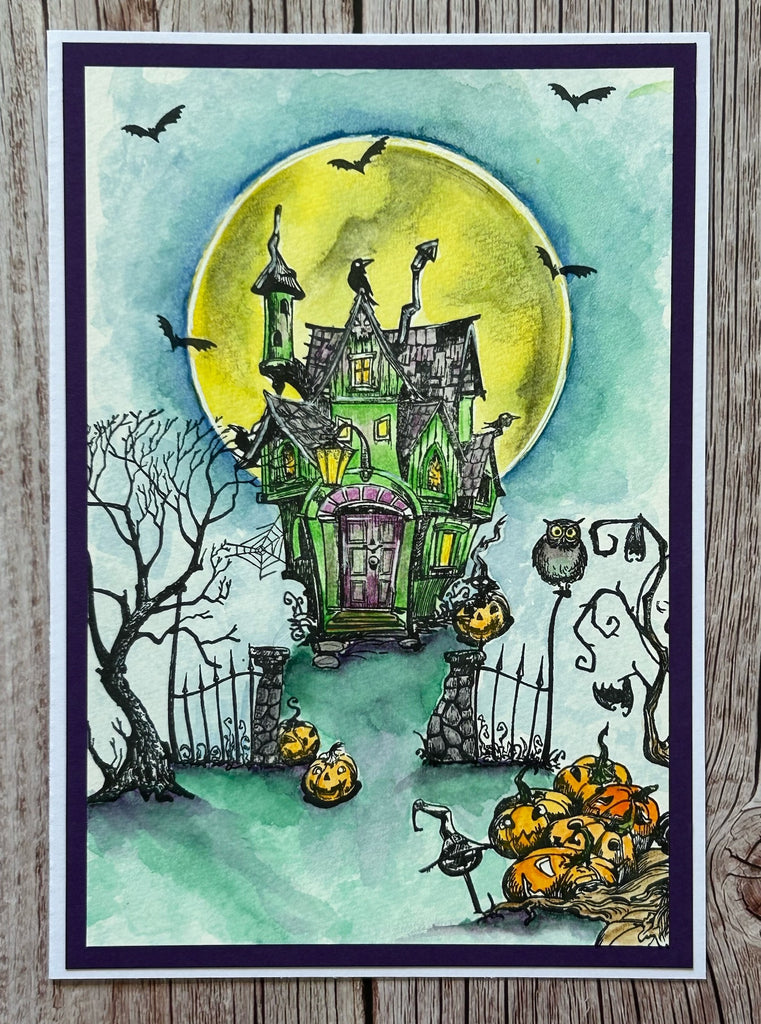 AALL & Create House of Faces A6 Clear Stamps aall1053 halloween house