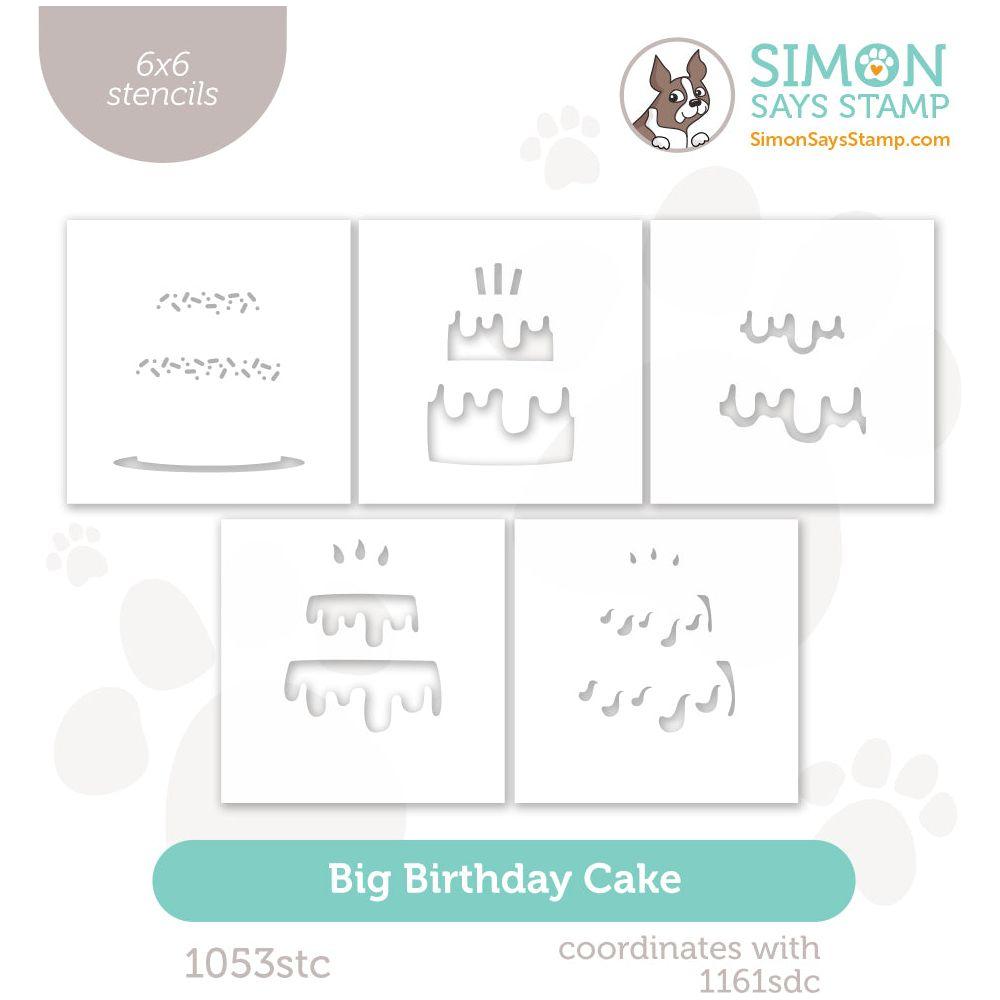 Simon Says Stamp Stencils Big Birthday Cake 1053stc