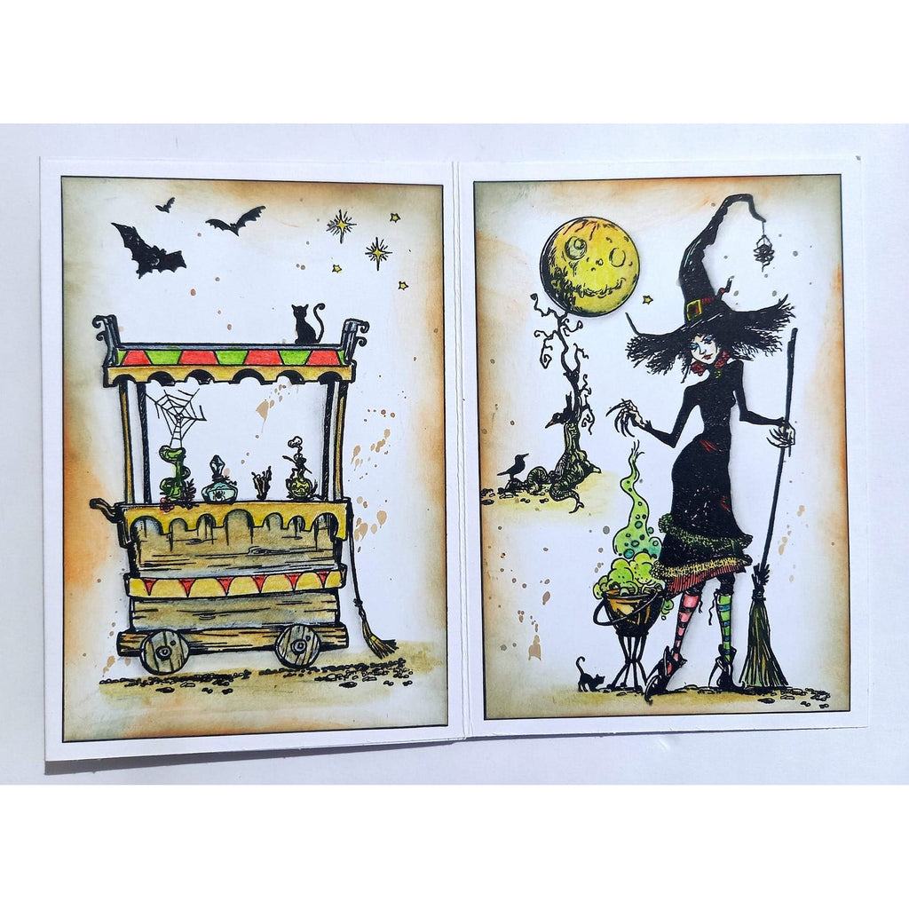 AALL & Create Miss Bubbles A6 Clear Stamps aall1054 witch