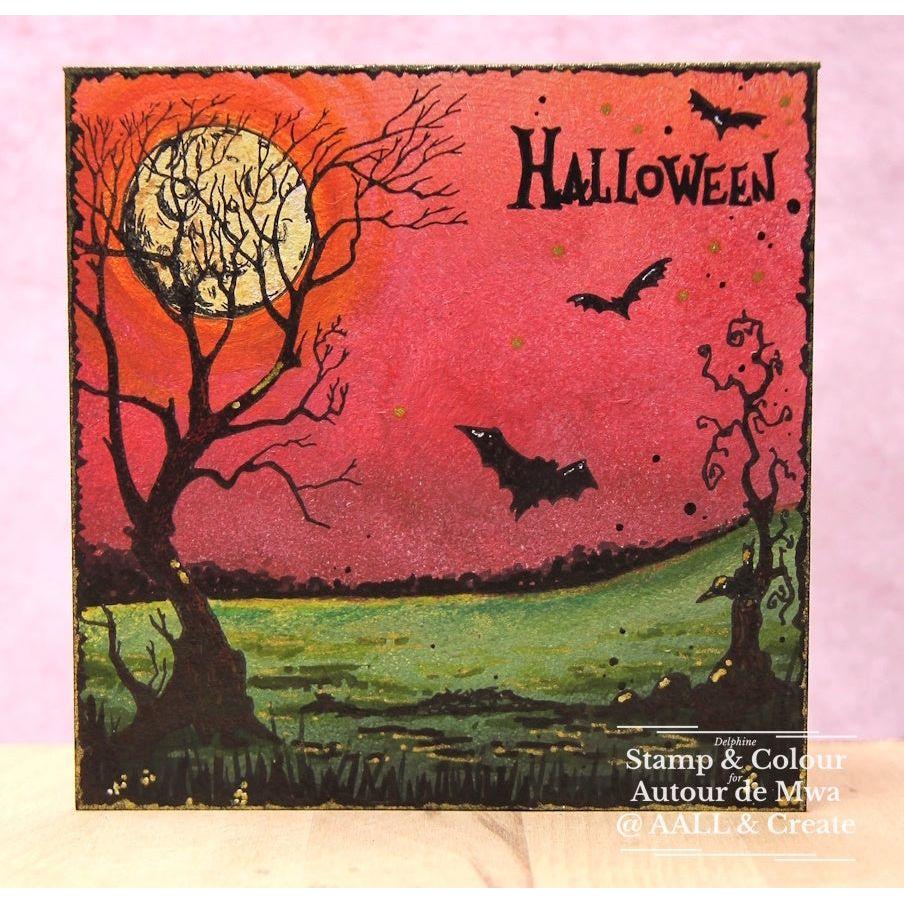 AALL & Create Blood Moon Oak A6 Clear Stamps aall1056 halloween