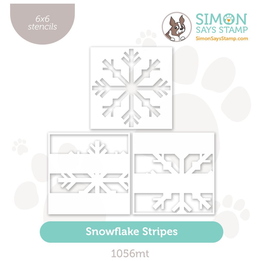 Simon Says Stamp Stencils Snowflake Stripes 1056mt Stamptember