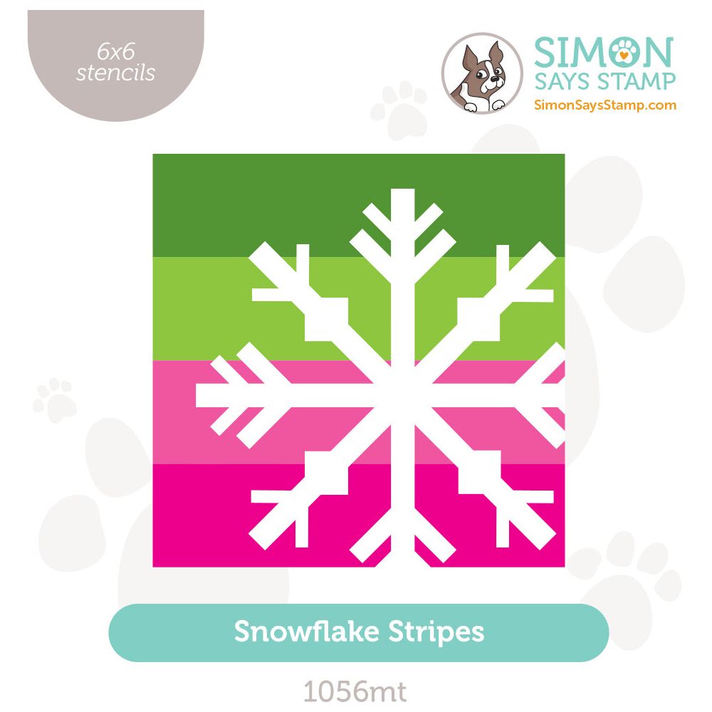 Simon Says Stamp Stencils Snowflake Stripes 1056mt Stamptember