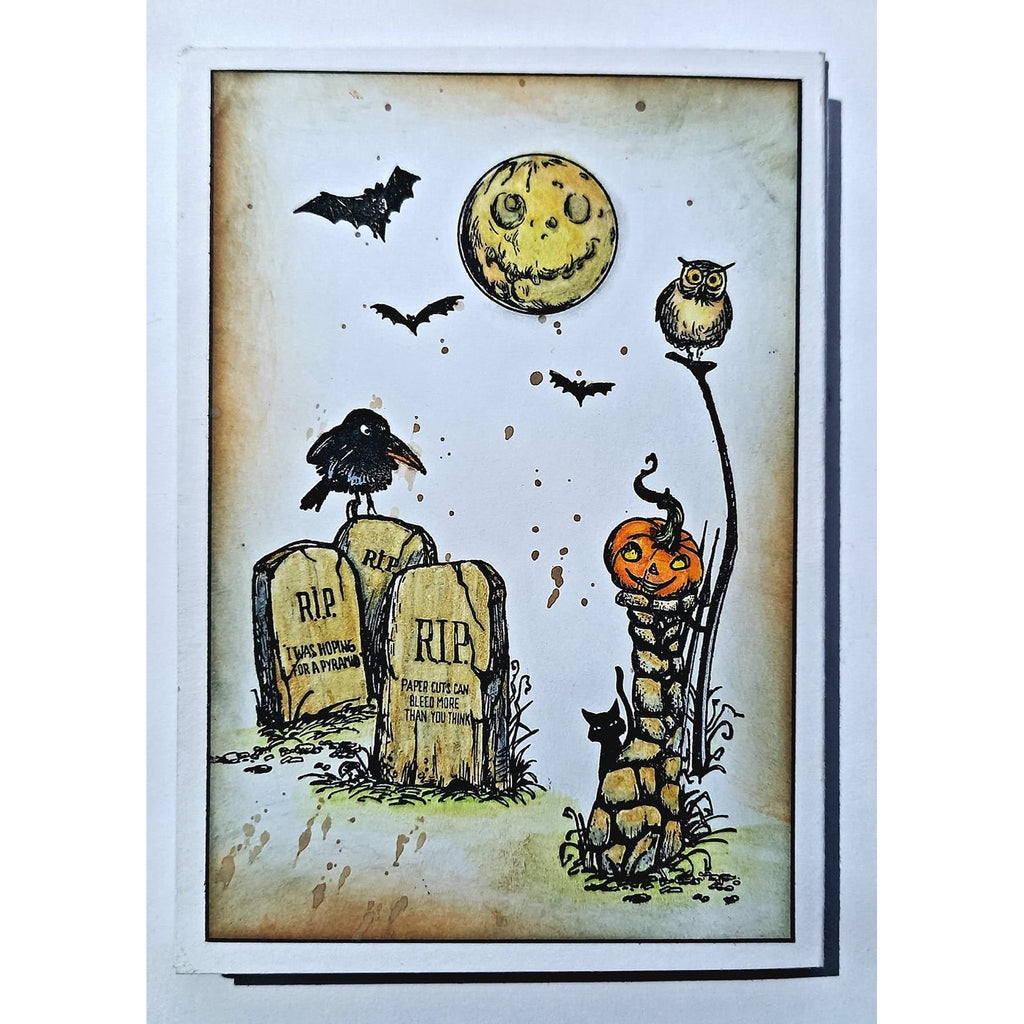 AALL & Create The Last Word A7 Clear Stamps aall1058 halloween graveyard